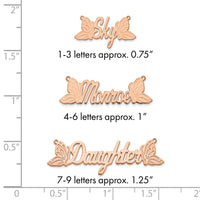 14k Rose Gold Butterfly Name Plate