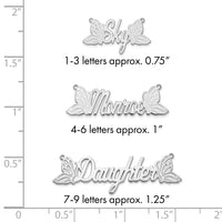 14k White Gold Butterfly Name Plate