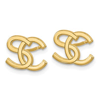 14k Yellow Gold Interlocking Initial Earrings