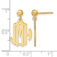 Sterling Silver/Gold-plated Monogram Dangle Earrings
