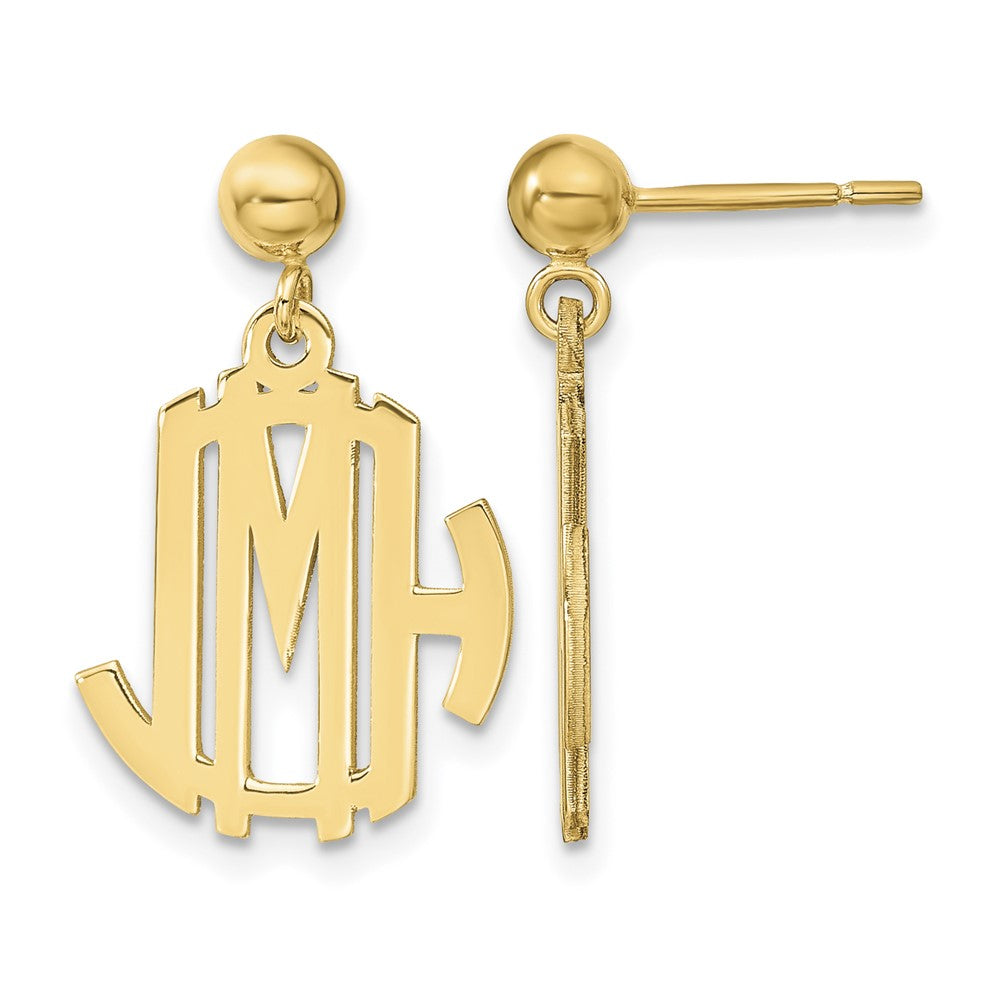 Sterling Silver/Gold-plated Monogram Dangle Earrings