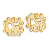 Sterling Silver/Gold-plated Monogram Post Earrings