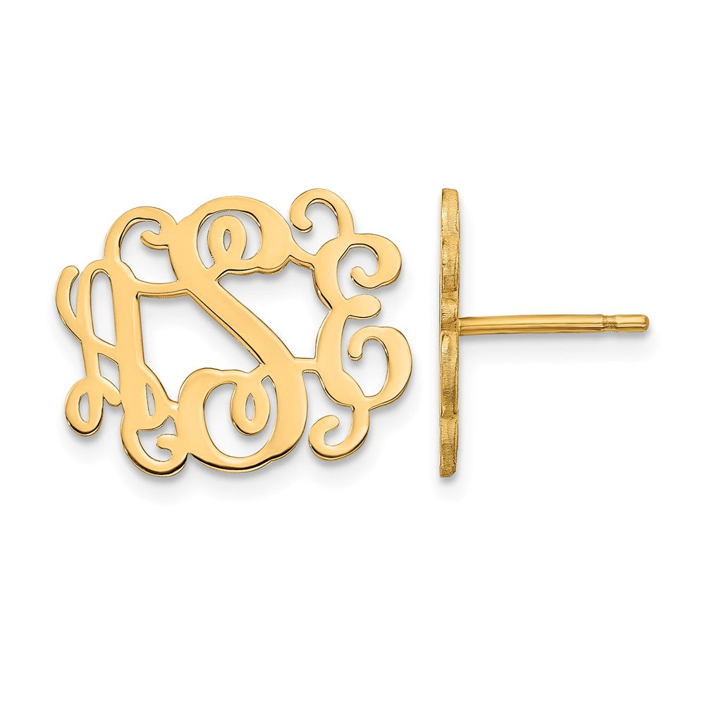 Sterling Silver/Gold-plated Monogram Post Earrings