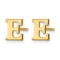 Sterling Silver Gold-plated Letter E Initial Post Earrings