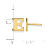 Sterling Silver Gold-plated Letter E Initial Post Earrings