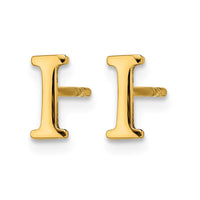 Sterling Silver Gold-plated Letter I Initial Post Earrings