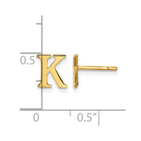 Sterling Silver Gold-plated Letter K Initial Post Earrings