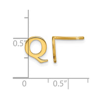 Sterling Silver Gold-plated Letter Q Initial Post Earrings
