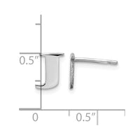 Sterling Silver Rhodium-plated Letter J Initial Post Earrings