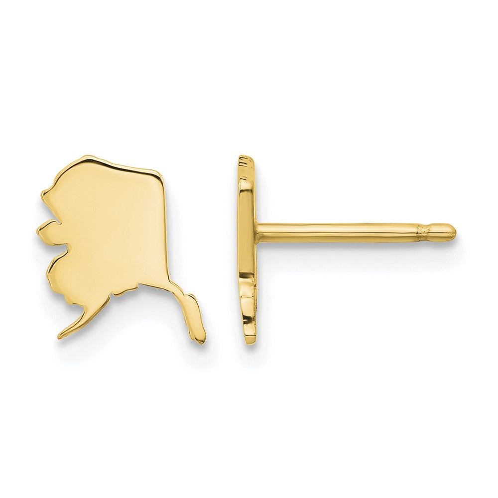 14KY Alaska State Earrings