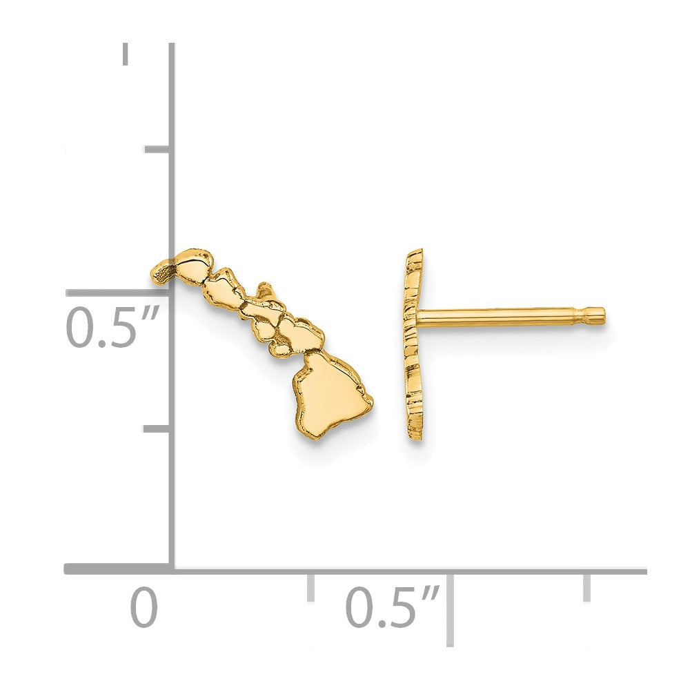 Sterling Silver/Gold-plated Hawaii State Earrings