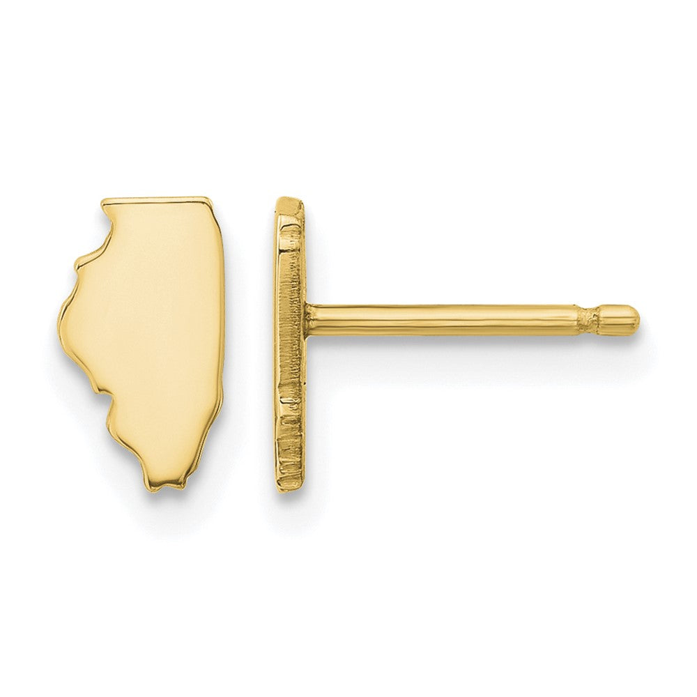 Sterling Silver/Gold-plated Illinois State Earrings
