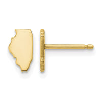 Sterling Silver/Gold-plated Illinois State Earrings