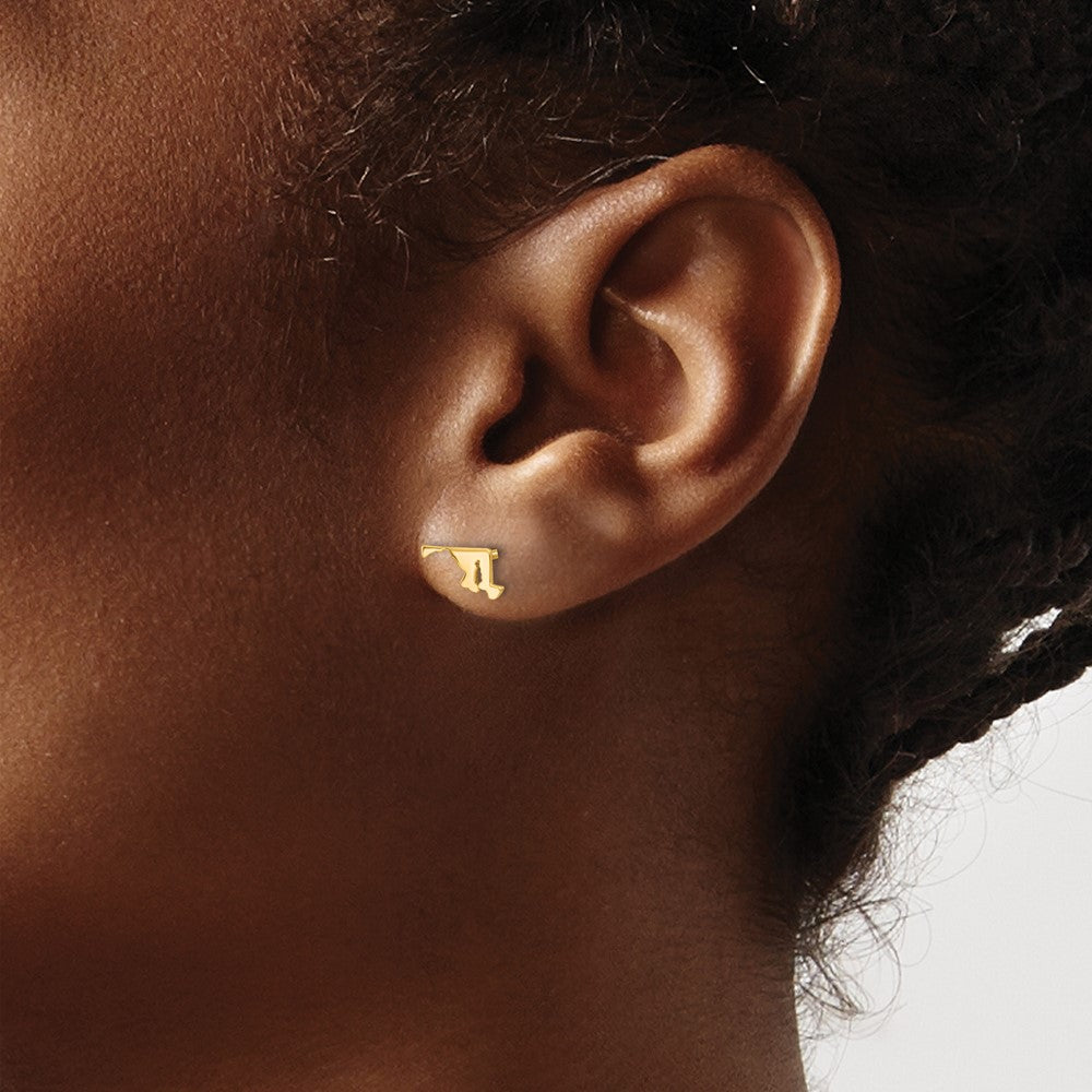 14KY Maryland State Earrings