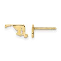 Sterling Silver/Gold-plated Maryland State Earrings