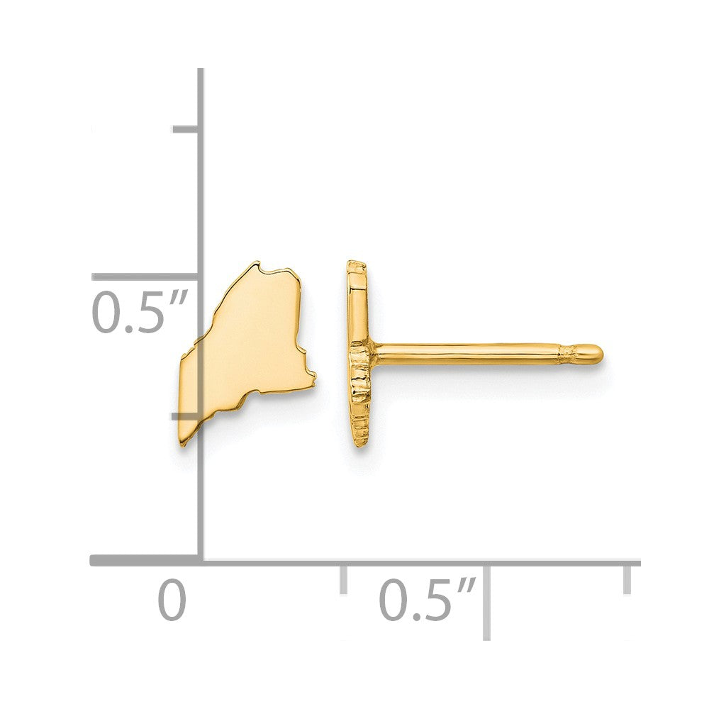 14KY Maine State Earrings