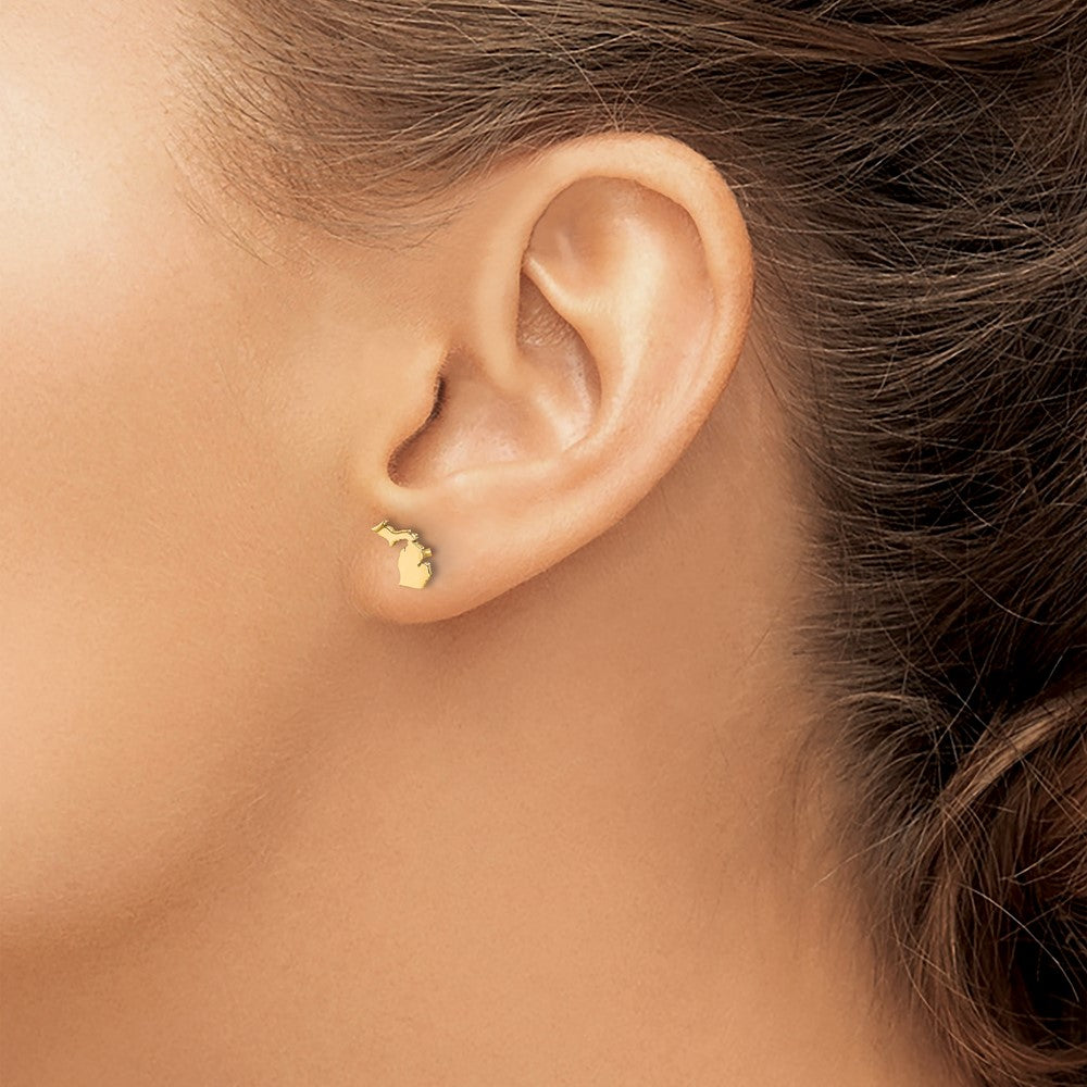 14KY Michigan State Earrings