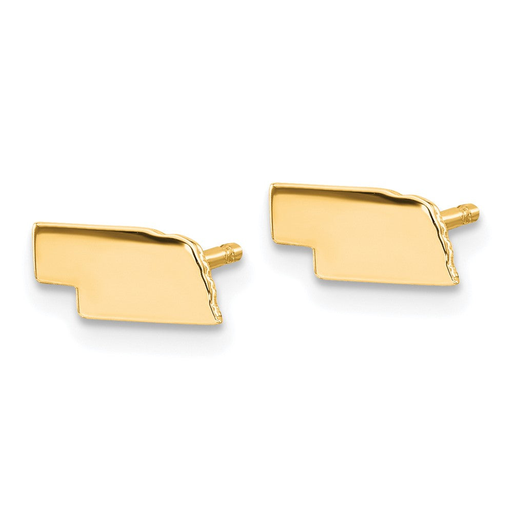 14KY Nebraska State Earrings