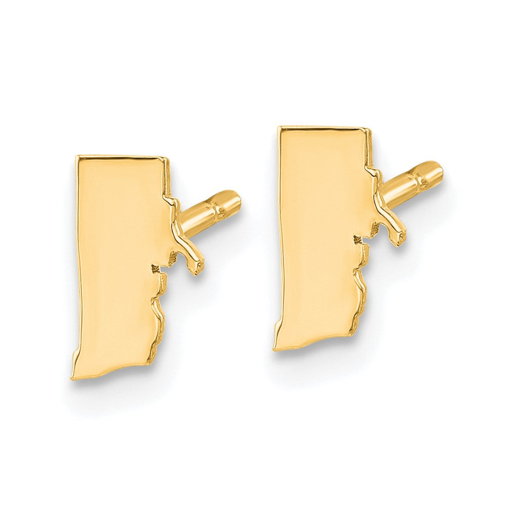 14KY Rhode Island State Earrings