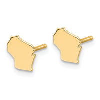 14KY Wisconsin State Earrings