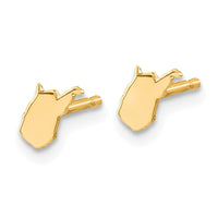 14KY West Virginia State Earrings