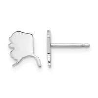 Sterling Silver/Rhodium-plated Alaska State Earrings