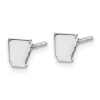 Sterling Silver/Rhodium-plated Arkansas State Earrings