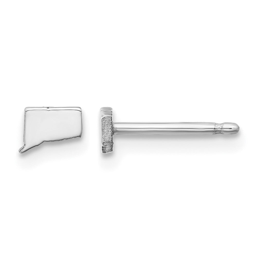 Sterling Silver/Rhodium-plated Connecticut State Earrings