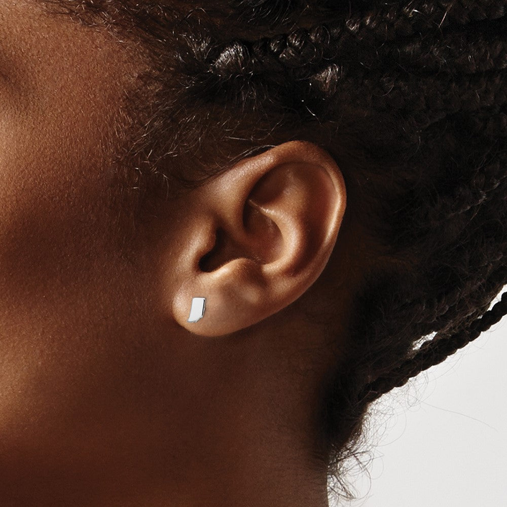Sterling Silver/Rhodium-plated Indiana State Earrings