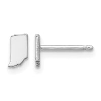 Sterling Silver/Rhodium-plated Indiana State Earrings