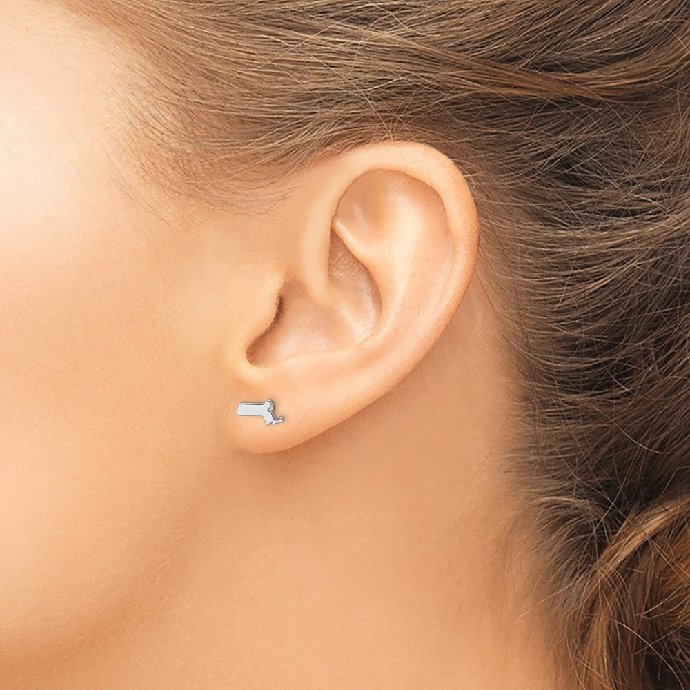 14KW Massachusetts State Earrings