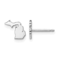 Sterling Silver/Rhodium-plated Michigan State Earrings