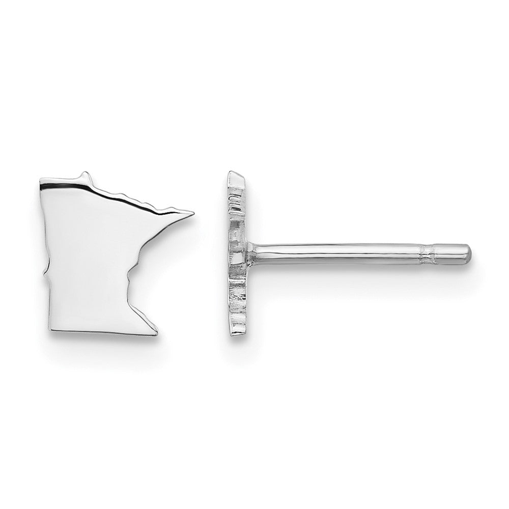 Sterling Silver/Rhodium-plated Minnesota State Earrings