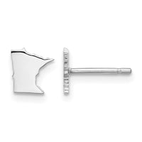 Sterling Silver/Rhodium-plated Minnesota State Earrings
