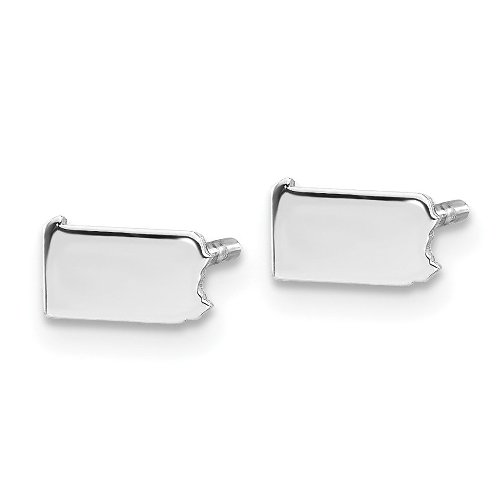Sterling Silver/Rhodium-plated Pennsylvania State Earrings