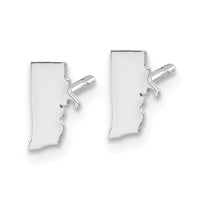 Sterling Silver/Rhodium-plated Rhode Island State Earrings
