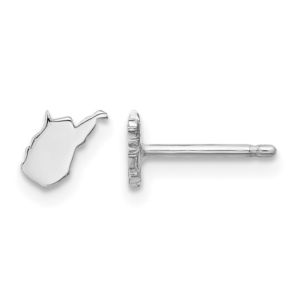 Sterling Silver/Rhodium-plated West Virginia State Earrings