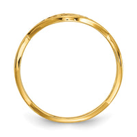 14k Yellow Gold Twisted Band with Epoxy Monogram Ring
