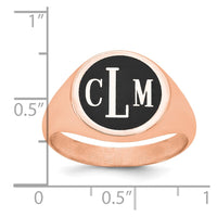 14k Rose Gold with Epoxy Monogram Ring