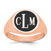 14k Rose Gold with Epoxy Monogram Ring