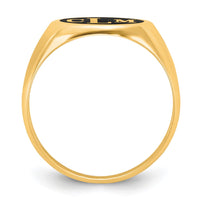 14k Yellow Gold with Epoxy Monogram Ring
