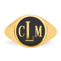 14k Yellow Gold with Epoxy Monogram Ring