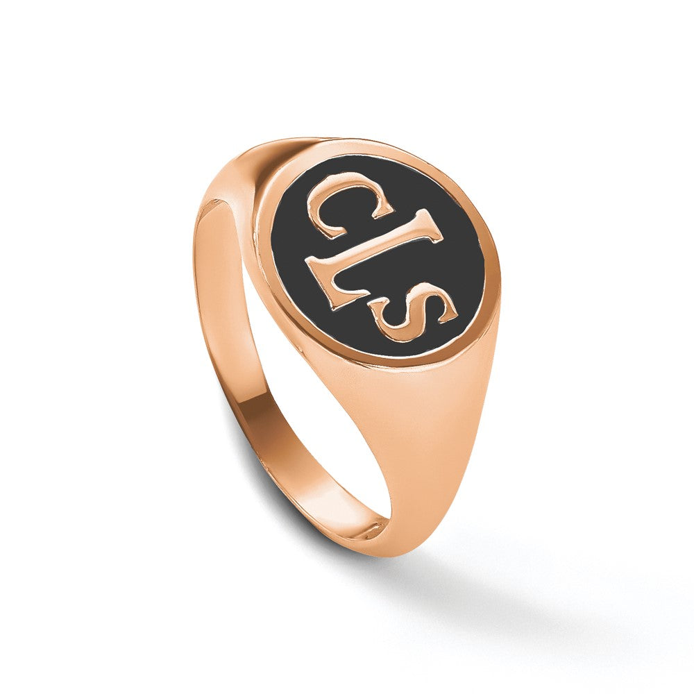 14k Rose Gold with Epoxy Monogram Ring