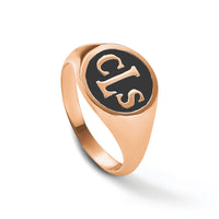 14k Rose Gold with Epoxy Monogram Ring