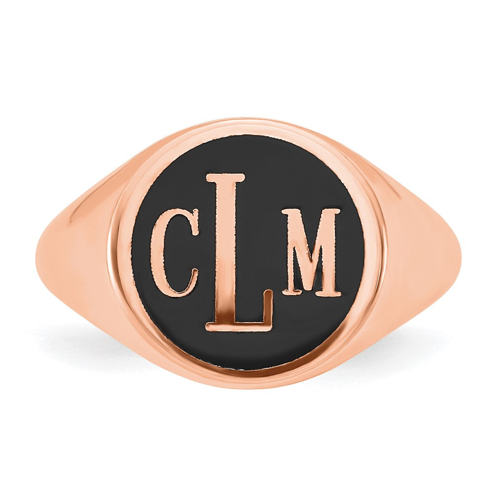 14k Rose Gold with Epoxy Monogram Ring