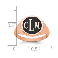 14k Rose Gold with Epoxy Monogram Ring