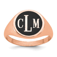 14k Rose Gold with Epoxy Monogram Ring