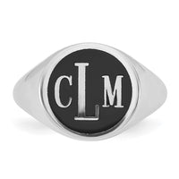 10k White Gold with Epoxy Monogram Ring