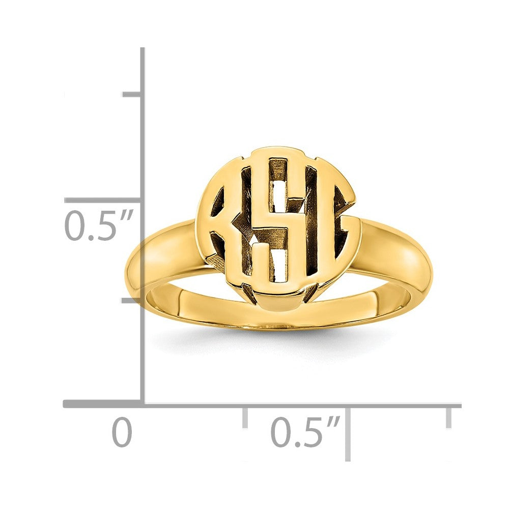 Sterling Silver/Gold-plated Monogram Ring