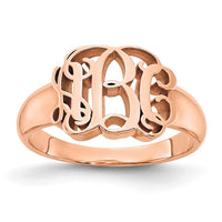 14k Rose Gold Monogram Ring